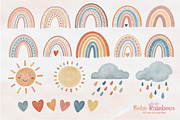 Watercolor Boho Rainbow Clipart png, an Illustration by Peachycottoncandy (Thumbnail 2 of 3)
