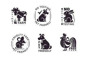 Animal icons labels. Signs and, an Animal Illustration by YummyBuum