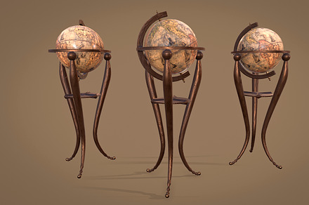 Globe 3d model (game ready), an Object 3D Model by Snji | 3D Models