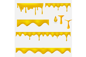 Dripping honey or oil set, a Food Illustration by piter.goskov