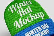 Winter Hat Mockup - 8 views, a Hat Mockup by Illusiongraphic (Thumbnail 16 of 19)