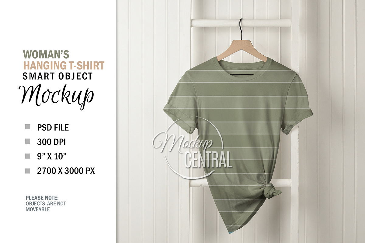 Mockup T-Shirt on White Wall Hanger, a Shirt Mockup by HaywireMedia & Mockups (Photo 3 of 3)