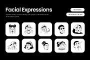 100 Animated Facial Expressions Icon, an Outline Icon by Prosymbols (Thumbnail 1 of 4)