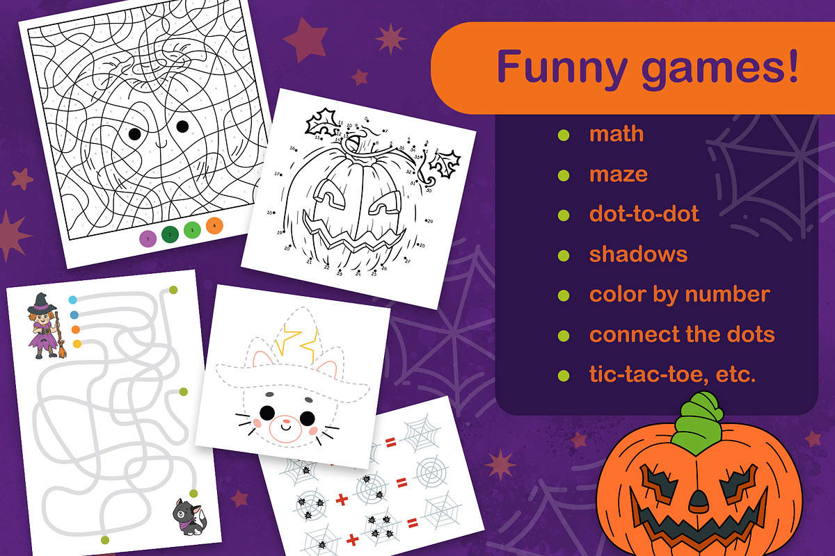 Halloween Activity Playmats for Kids, a Seasonal Illustration by Ksenya Savva (Photo 5 of 6)