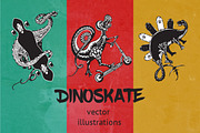 Skateboards and Dinosaurs, an Animal Illustration by ne2pi (Thumbnail 1 of 3)