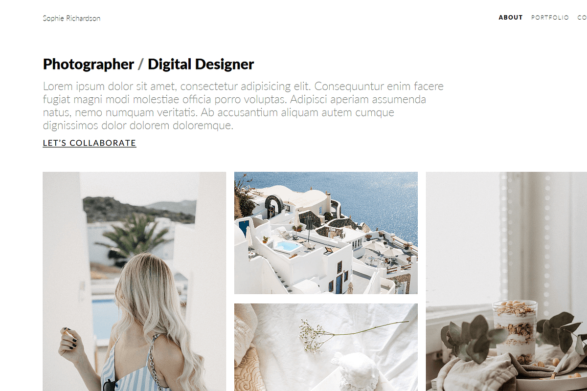 Sophie - Minimal Portfolio Theme, a HTML Template by AntonyChernianu (Photo 1 of 4)