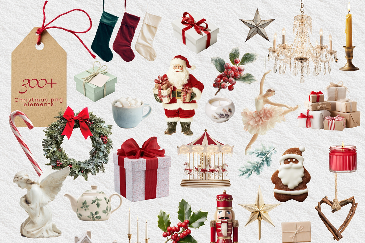 Christmas classic collage pack, an Object Graphic by VirinaDesign (Photo 10 of 13)