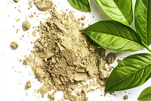 herbal leaf powder, centela, white b, a Photo by LOGOCREATIVE