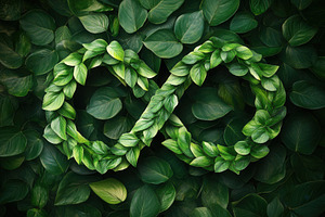 Green leaves form infinity sign, a Photo by Pavel_design