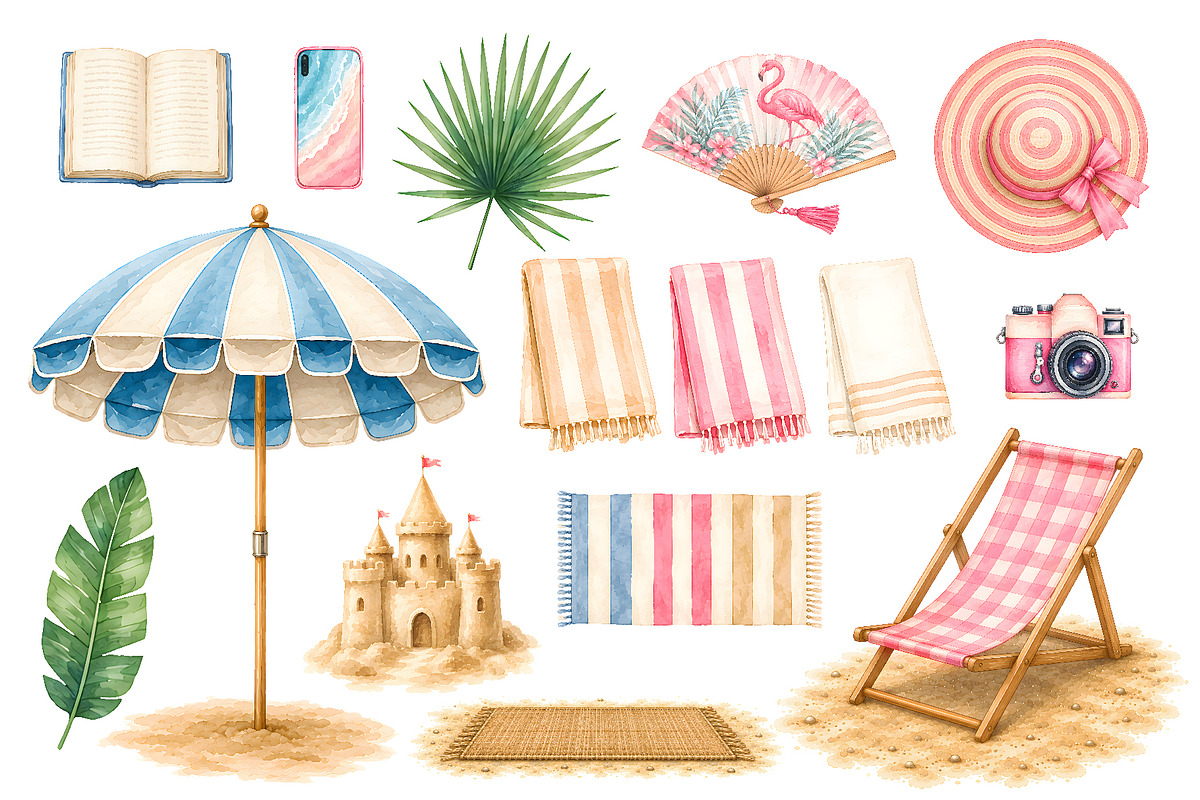 Watercolor Summer Clipart (66), a Seasonal Illustration by Iryna Denysova (Photo 4 of 8)