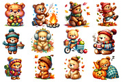 Cute Bear Character in Autumn Season, an Illustration by Dream Creation (Thumbnail 4 of 4)