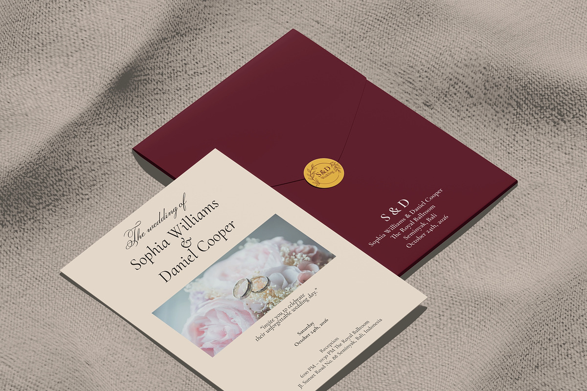 Wedding Invitation Envelope Mockup, an Advertising Mockup by Bartama Graphic (Photo 3 of 4)