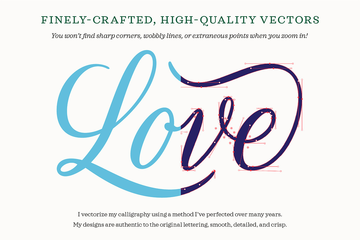 Merry Christmas Calligraphy Vectors, a Decorative Illustration by Molly Suber Thorpe (Photo 7 of 7)