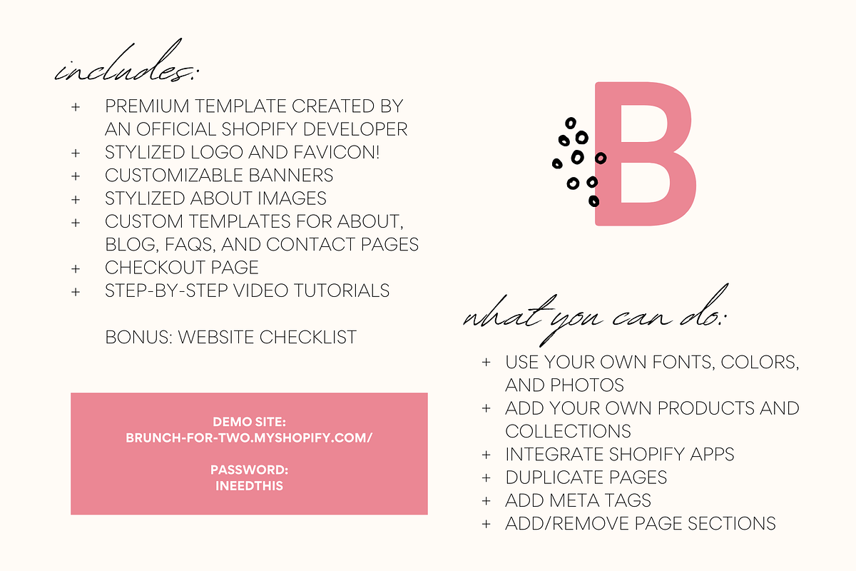 Colorful Shopify Theme | Pink Brunch, a Templates & Theme by Easy Website Themes (Photo 8 of 8)