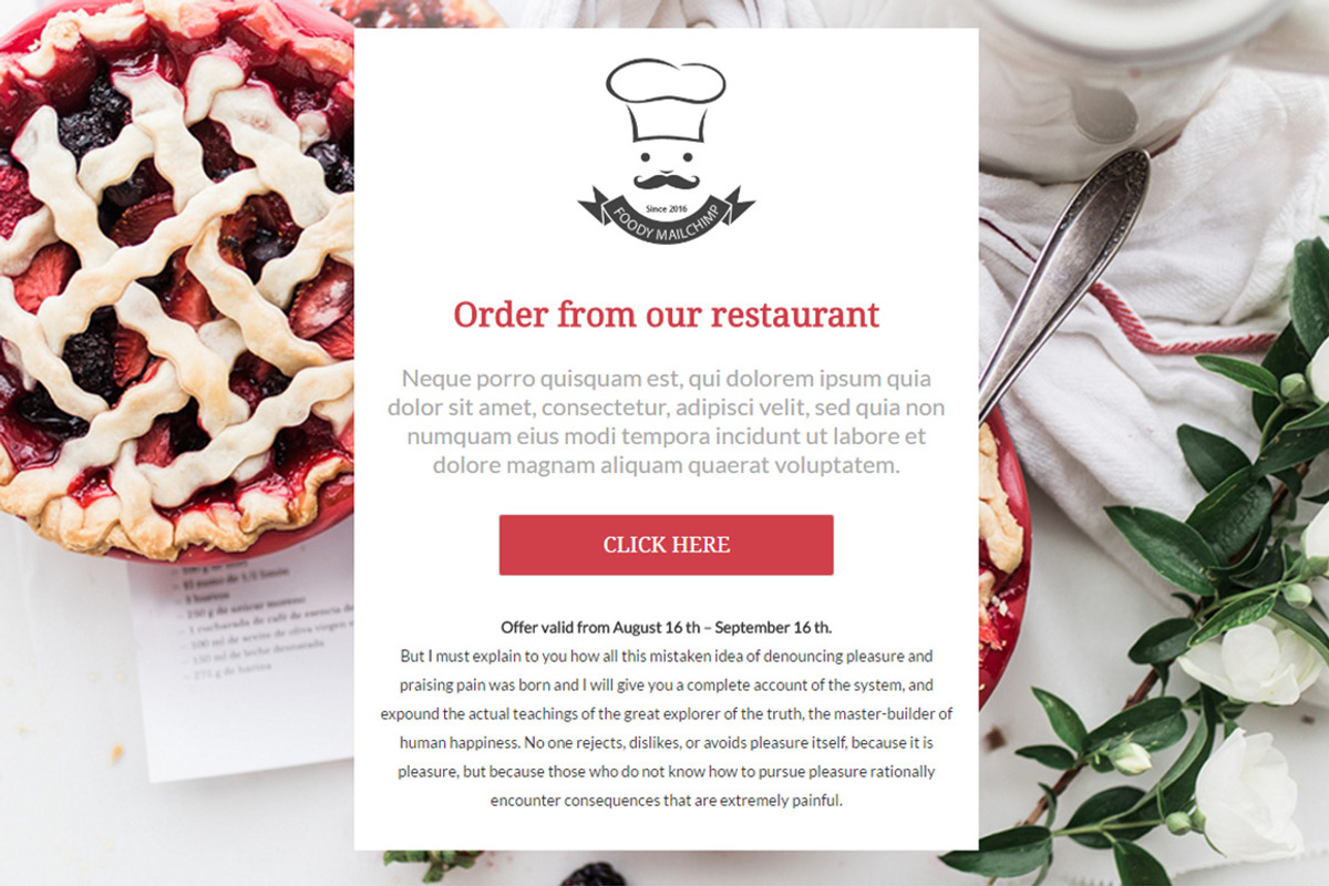 Foody Mailchimp Eblast Pack, an Email Template by Khryna Designs (Photo 2 of 4)
