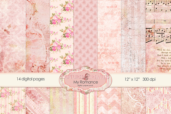 My Romance Digital Paper Pack -14 preview 5