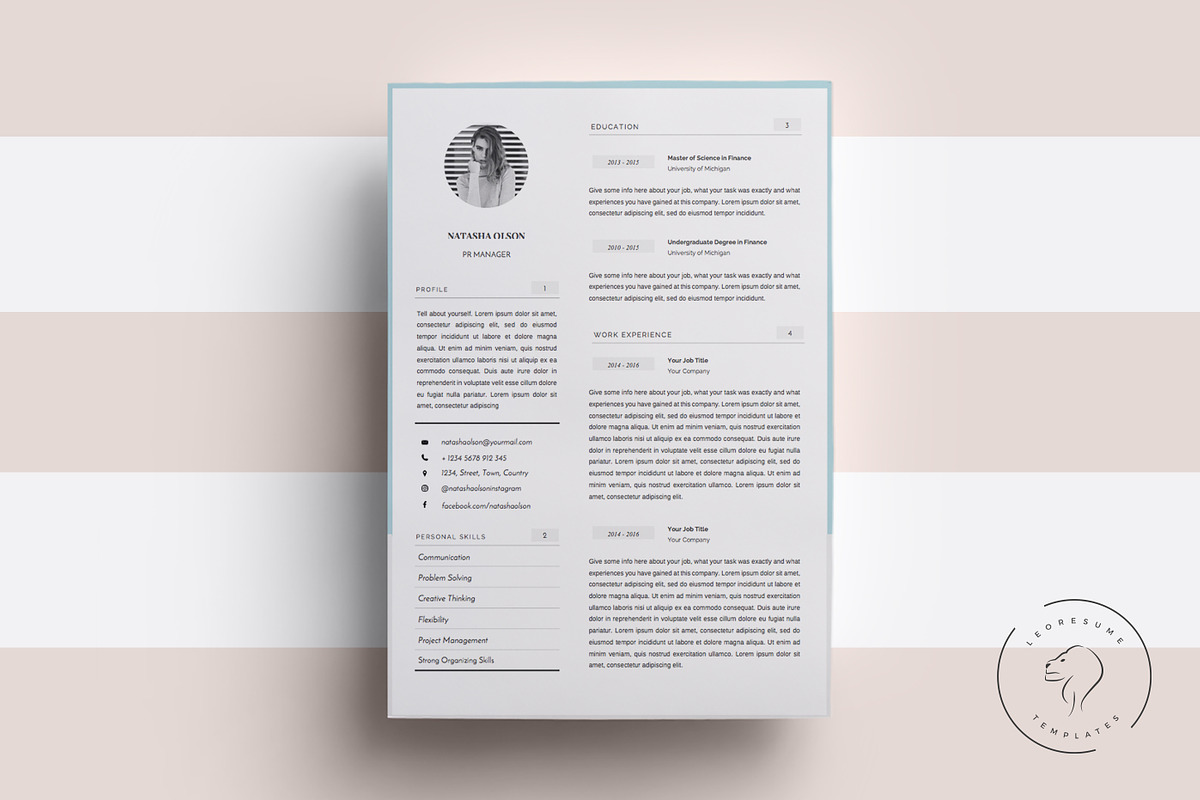 Resume Template for MS Word, 5 Pages, a Resume Template by Leo Resume (Photo 1 of 5)