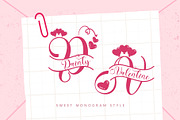 Dainty Valentine Monogram, a Handwritten Font by Yoga Letter (Thumbnail 1 of 6)