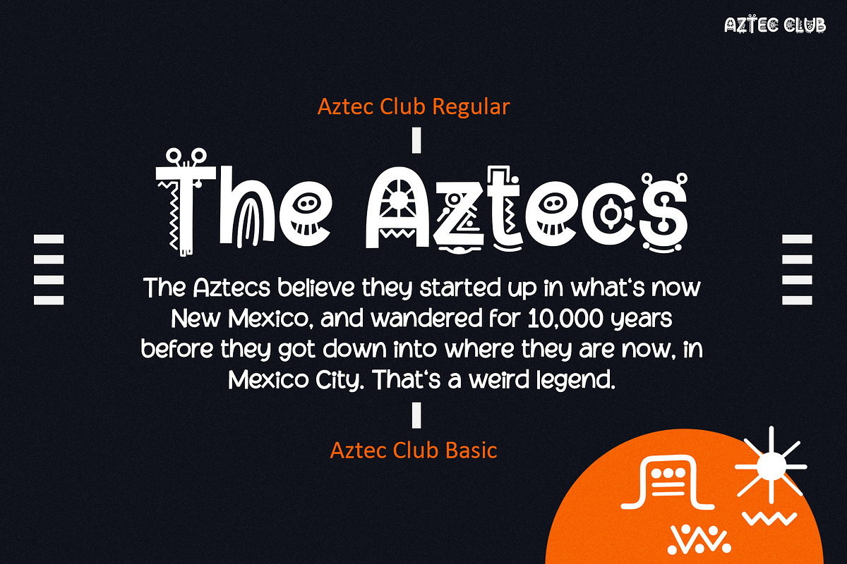 Aztec Club - Display Decorative, a Font by HIRO.std (Photo 5 of 9)