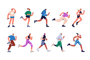 Sports people jogging, running set, a Sport Illustration by Good Studio (Thumbnail 6 of 6)