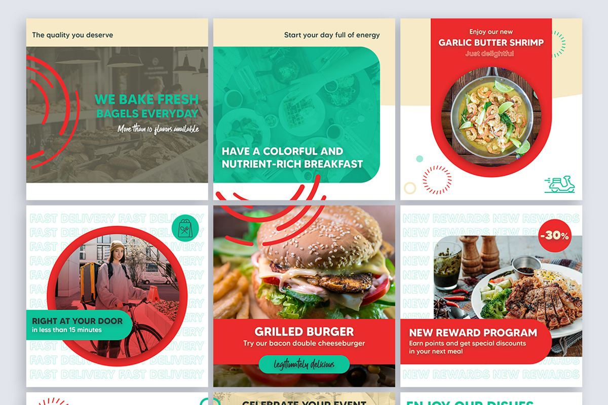 Instagram Puzzle for Food Delivery, a Social Media Template by Brandify Studio (Photo 2 of 2)