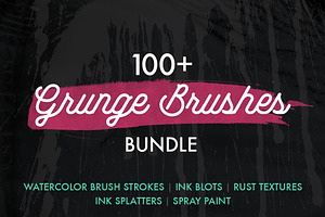 100 Grunge Photoshop Brushes Bundle