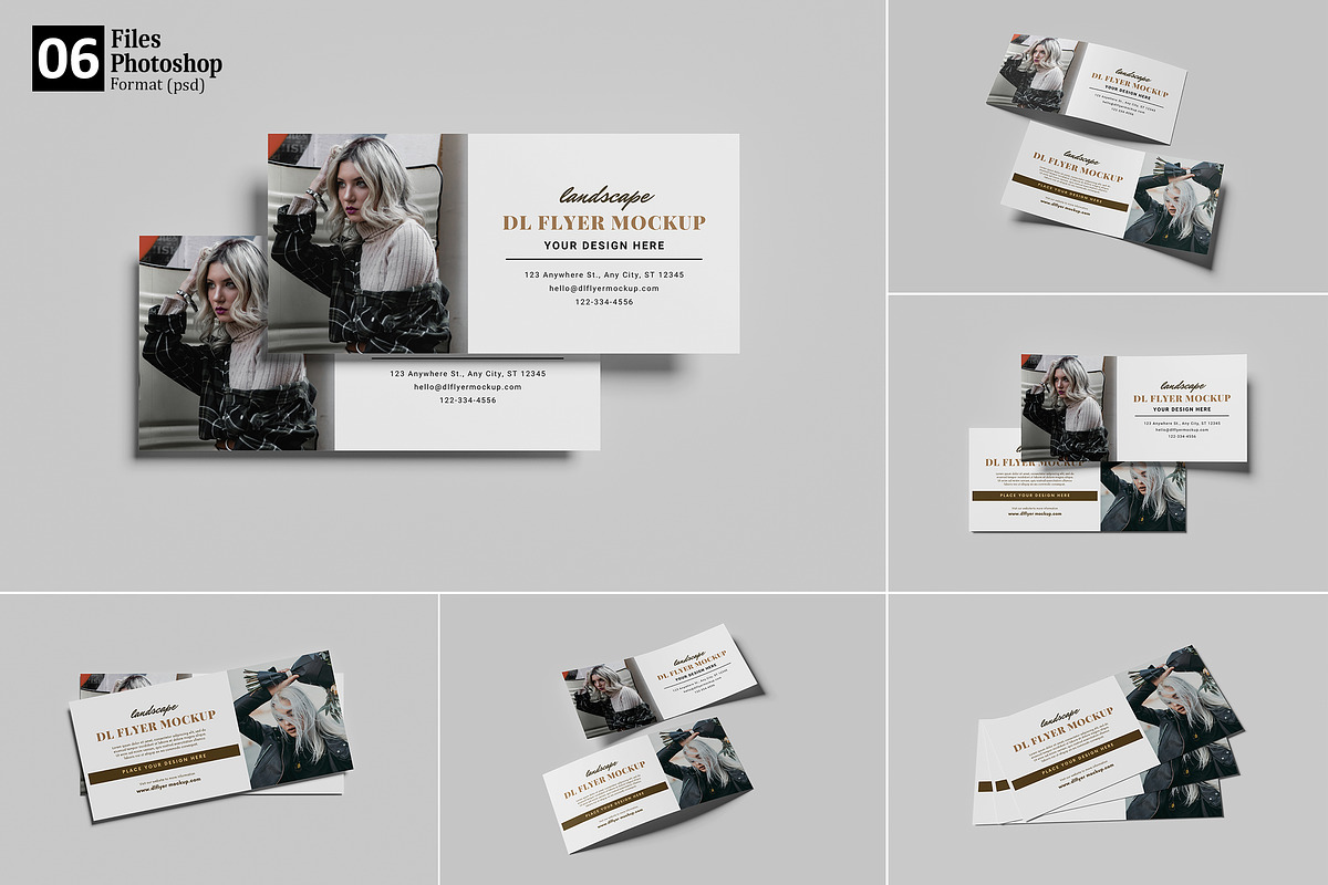 Landscape DL Flyer Brochure Mockup, an Advertising Mockup by GraphicWindow (Photo 1 of 7)