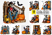 Halloween Cowboy Skeleton PNG Bundle, a Graphic by Black Gallery (Thumbnail 1 of 11)