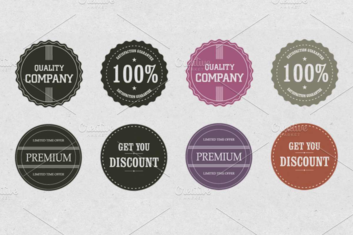 Set of Vector Badges, a Templates & Theme by BlossomRougeSvg