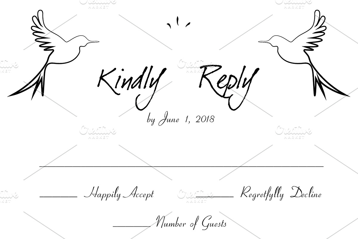 Elegant Wedding Invitation Set, an Invitation Template by Watercolor_Vector Graphic (Photo 3 of 6)