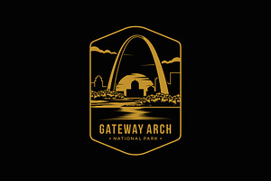 Line art Gateway arch National Park, a Branding & Logo Template by swarnstudio