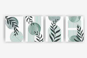 Mid century art posters set, a Poster Template by Tati_Kli