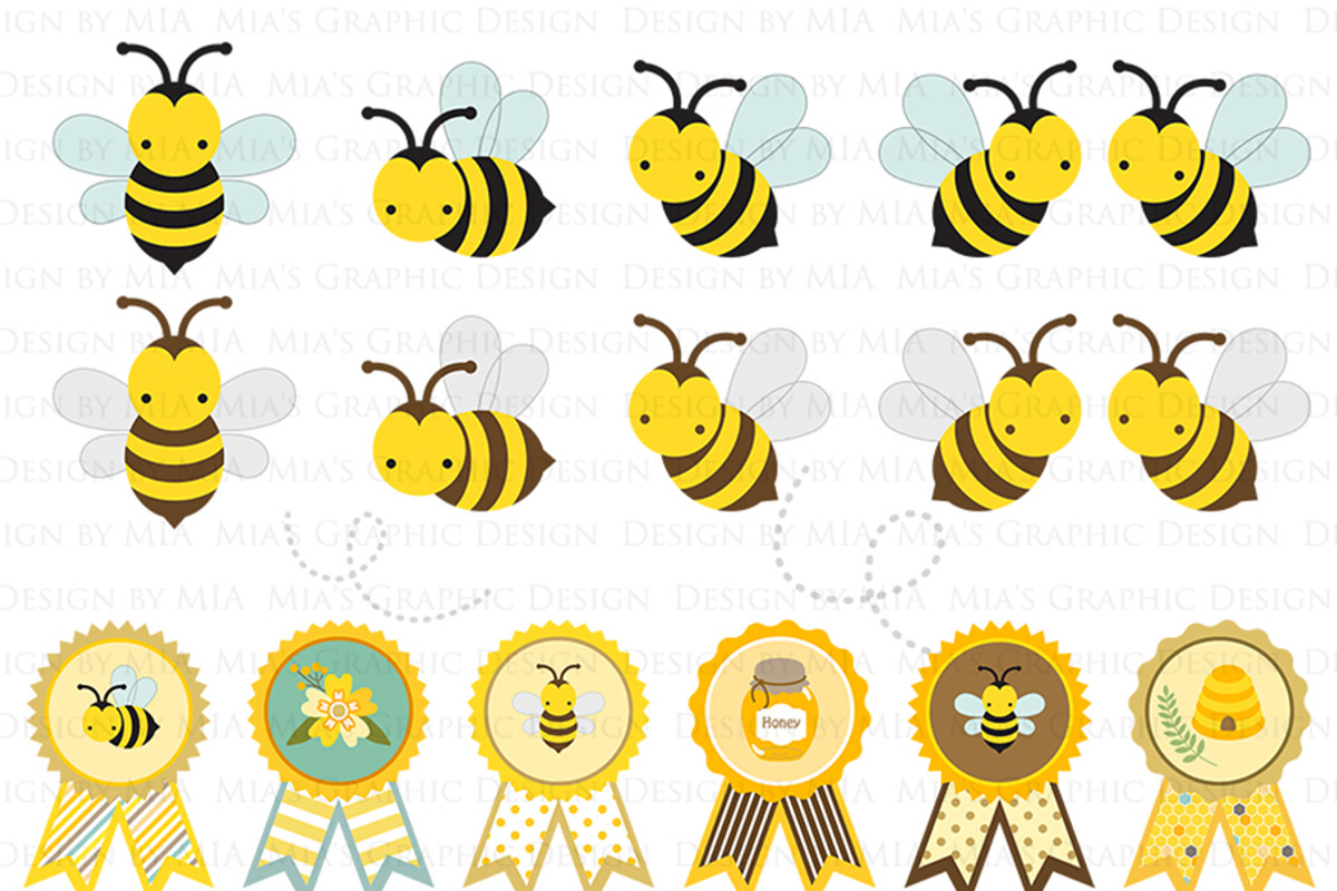 Cute Bee, Bee, Honey Bee, an Illustration by Mia's Graphic Design (Photo 4 of 9)