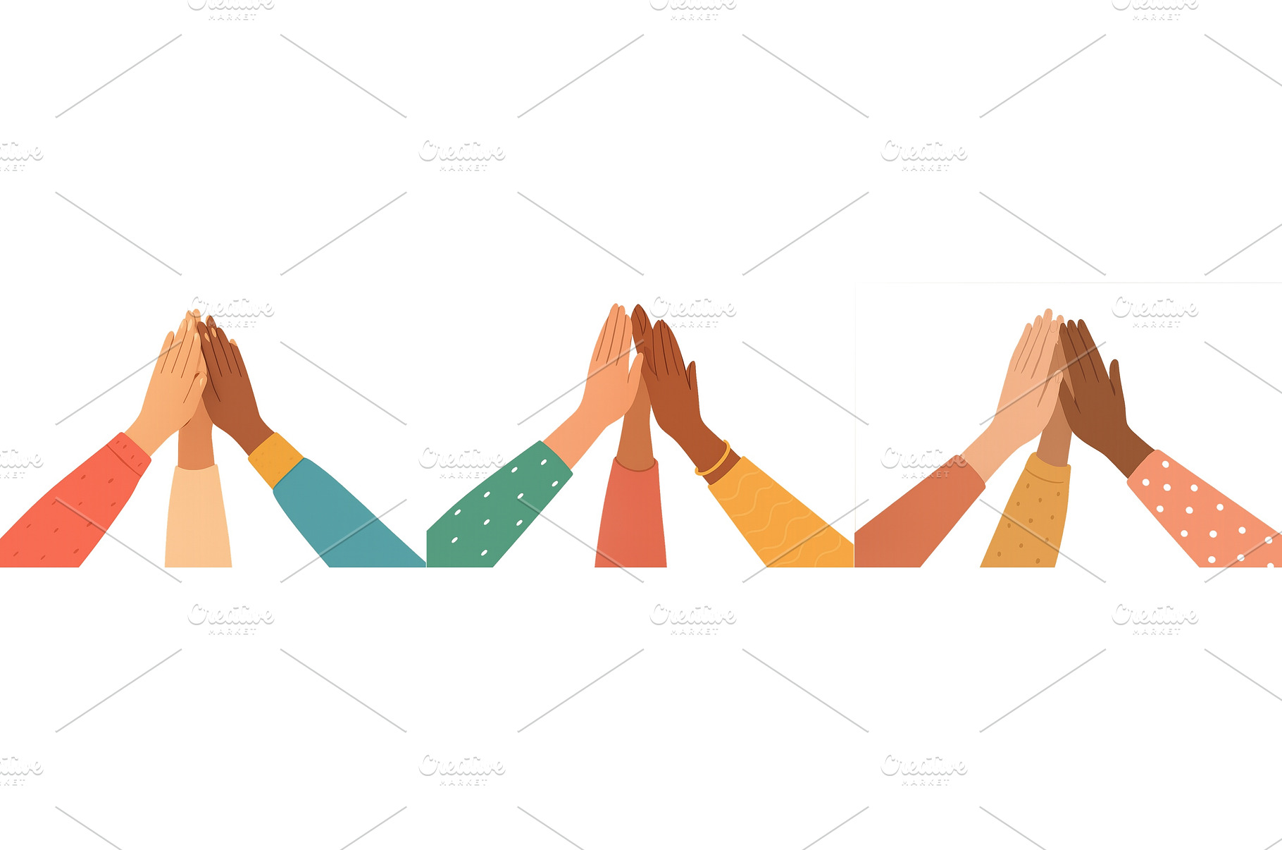 Diverse hands coming together in, a Person Photo by ZinetroN