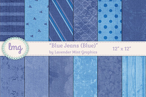 Blue Jean Digital Scrapbook Papers