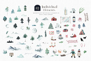Winter Christmas Watercolor Card Set, a Decorative Illustration by WalaPalette (Thumbnail 5 of 14)