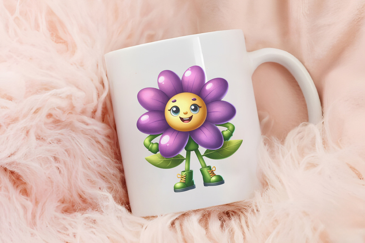 Flowers mascot sublimation clipart, an Illustration by RobertsArt (Photo 6 of 7)