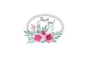 Watercolor floral marsala, an Illustration by BrushArtDesigns (Thumbnail 10 of 10)