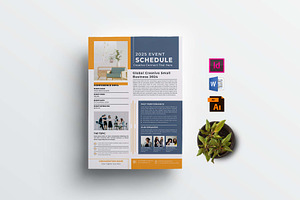 Event Schedule | MS Word & Indesign, a Flyer Template by design_hut