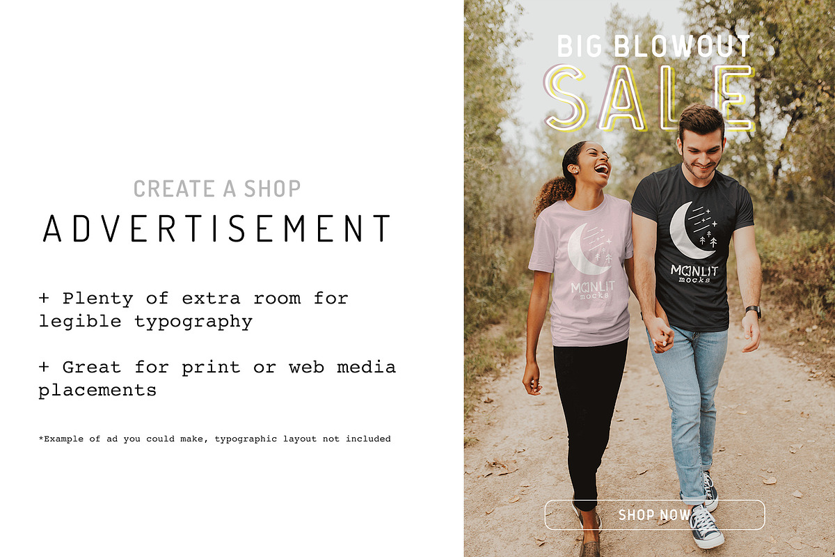 Bella Canvas 3001 Couple Mockup, a Shirt Mockup by Moonlit Mocks (Photo 5 of 6)