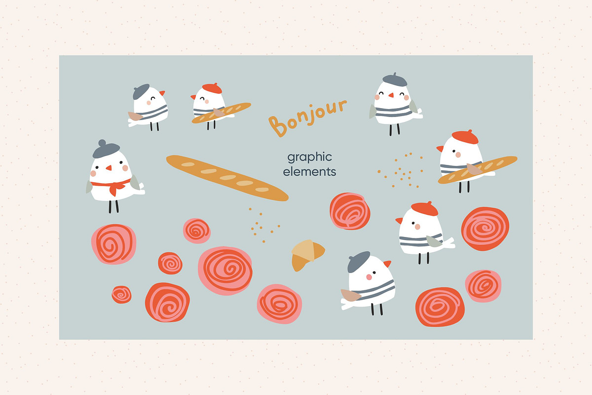 Bonjour graphic collection, a Pattern Graphic by SurfaceStories (Photo 7 of 8)