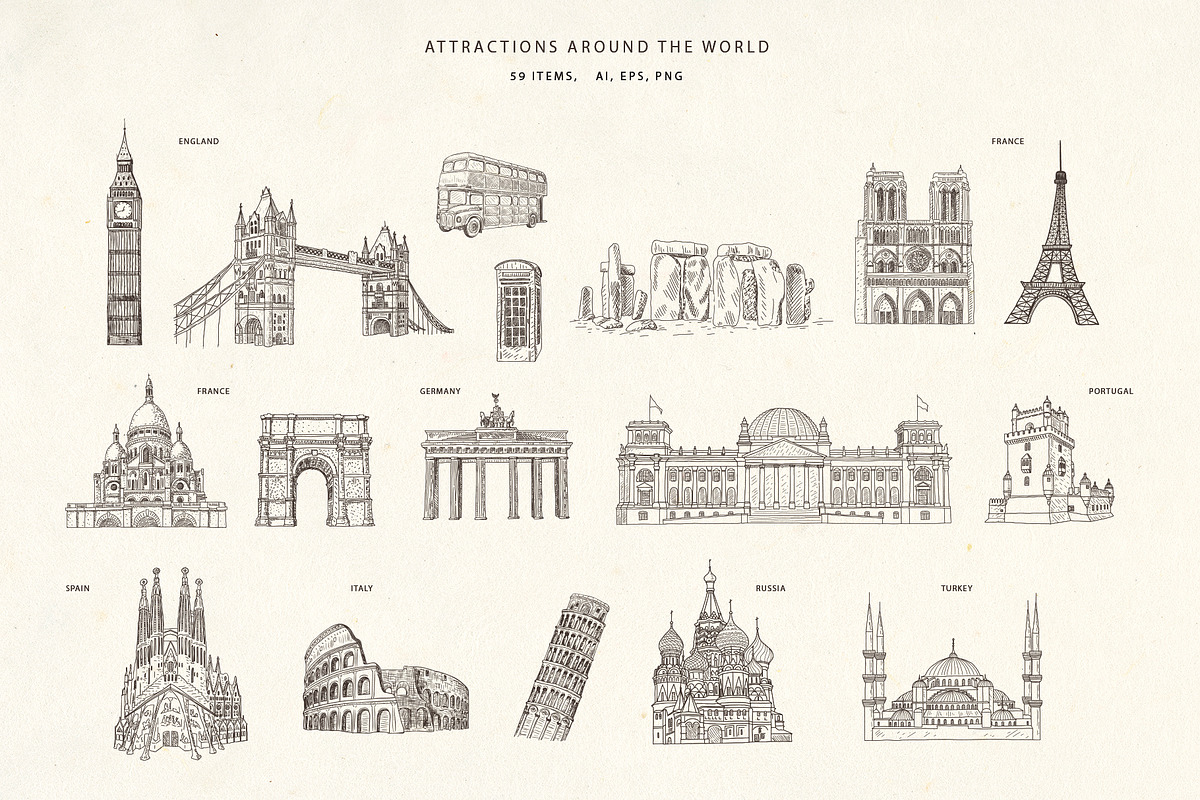 Around the World. Travel Bundle., an Object Illustration by Designwork (Photo 13 of 18)