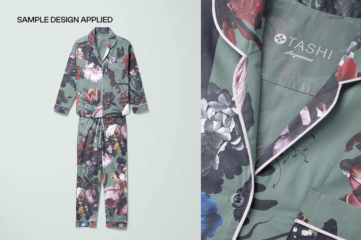 Long Sleeve Pajama Set Mockup, a Shirt Mockup by creatsy5 (Photo 4 of 10)