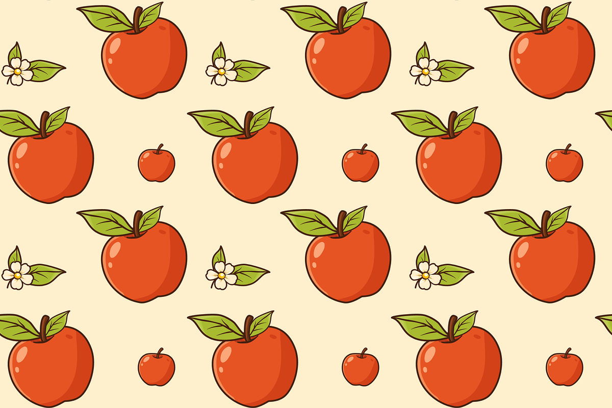Red Apples Vector Pattern, a Pattern Graphic by Laimmilka (Photo 2 of 3)