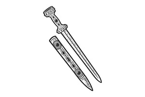 Precious Antique Dagger Sketch