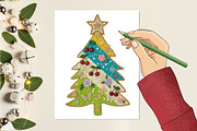 Colorful Glitter Yarn Christmas Tree, an Illustration by designcity5 (Thumbnail 6 of 8)