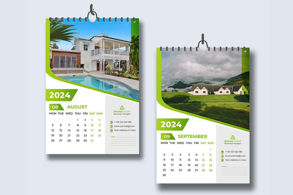 12-page wall calendar 2024, a Templates & Theme by pixelcreatx (Photo 5 of 7)