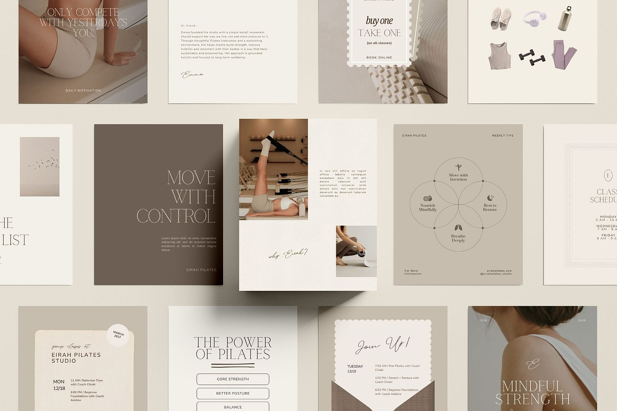 Pilates Instagram Social Media Kit, a Social Media Template by Ederra Design (Photo 9 of 13)