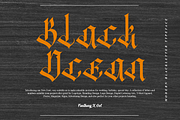 Black Ocean - Modern Blackletter, a Blackletter Font by overlaytemplates (Thumbnail 1 of 6)