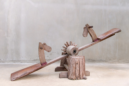 Wooden Rocking Horse on playground, a Sports & Recreation Photo by Casanowe-studio